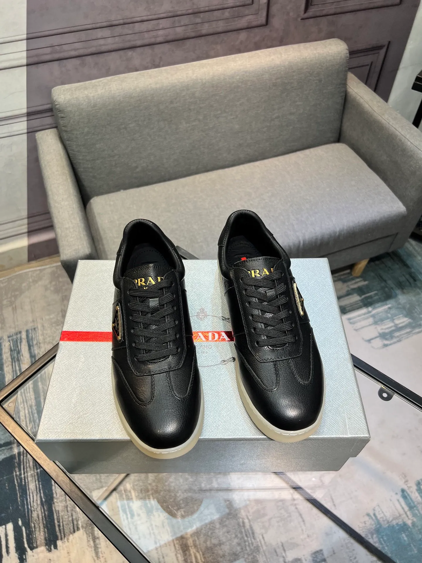 Men's shoes 💰540 [PRADA] Men's shoes are popular in the counter, official website synchronization, 1 high-quality shipment ✔️ Original frosted cowhide + cowhide lining, 1🆚1 replica, original sole, 38-45 (45 customized, non-refundable)